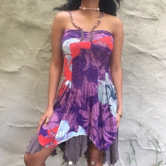 Free People Dresses & Skirts - FREE PEOPLE GAUZY & ACCENT FABRIC DESIGN DRESS!